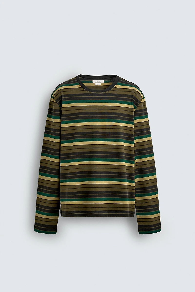 T-SHIRT JACQUARD À RAYURES