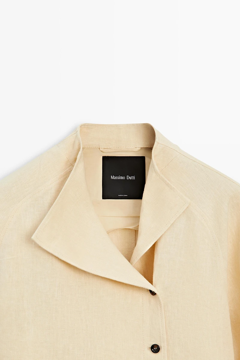 100% linen kimono with buttons and tie