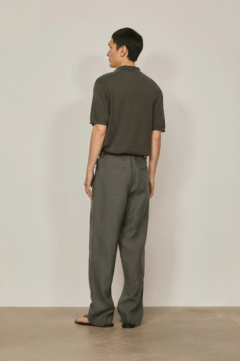 Cotton and linen knit polo sweater - LIMITED EDITION