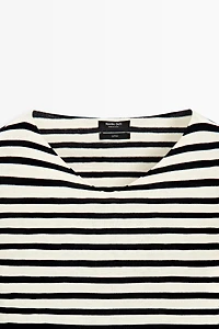 T-shirt manches longues rayures pur coton