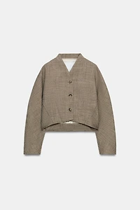 ZW COLLECTION WOOL BLEND CROPPED JACKET