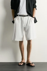 COTTON-LYOCELL WIDE FIT SHORTS