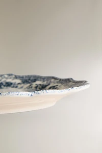 FLORAL EARTHENWARE SERVING DISH
