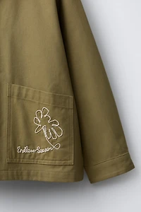 CONTRAST EMBROIDERED OVERSHIRT