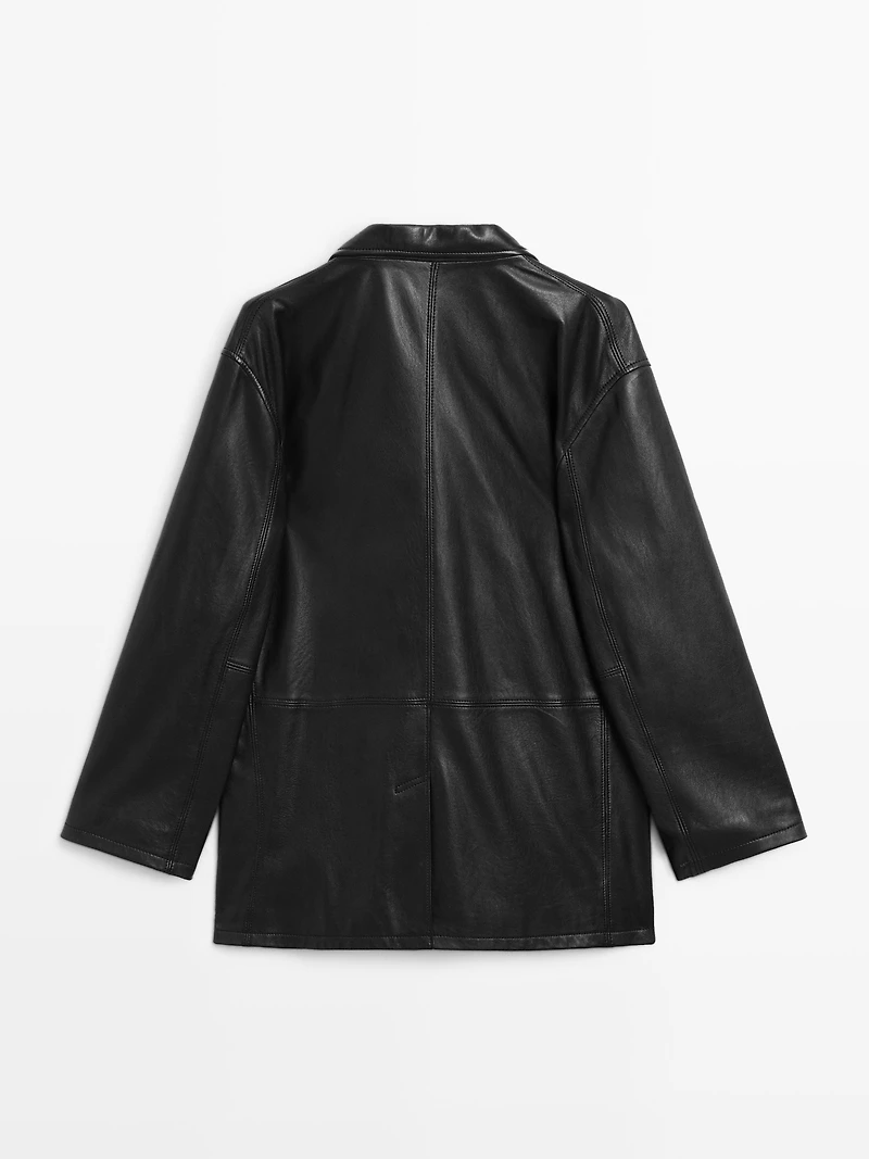 Soft nappa leather blazer