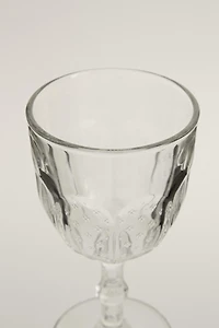 VERRE À VIN RELIEF FLEURI
