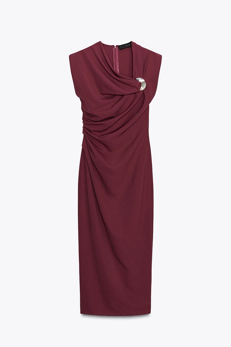 GOLD APPLIQUÉ MIDI DRESS