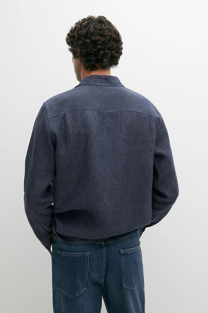 Chemise 100 % lin avec poche
