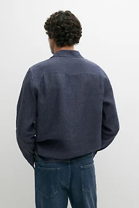 Chemise 100 % lin avec poche