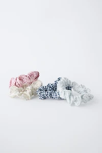 FOUR-PACK OF GINGHAM SCRUNCHIES