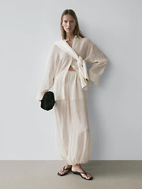 Flowing sarouel trousers with pleated detail