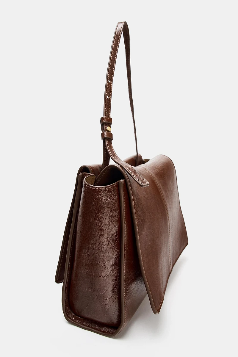 MINI LEATHER SHOPPER WITH DOUBLE POCKET