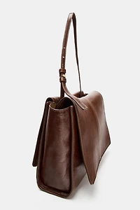 MINI LEATHER SHOPPER WITH DOUBLE POCKET