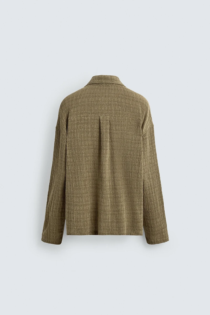 WRINKLE EFFECT STRUCTURED SHIRT