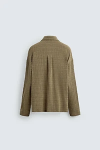 WRINKLE EFFECT STRUCTURED SHIRT