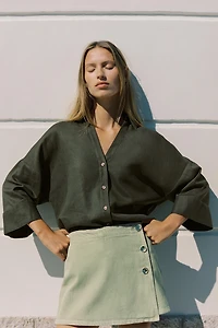 WIDE SLEEVE LINEN SHIRT