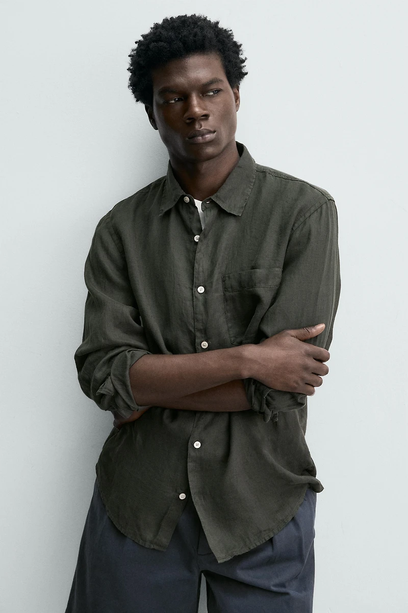 CHEMISE REGULAR FIT 100 % LIN