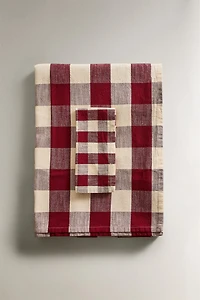 LARGE CHECK COTTON TABLECLOTH