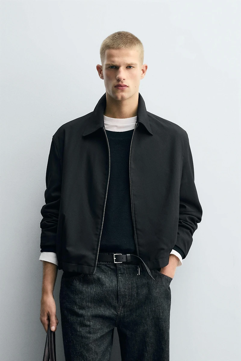RELAXED FIT HERRINGBONE JACKET