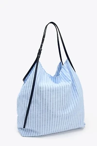 SAC SHOPPER TISSU RAYURES
