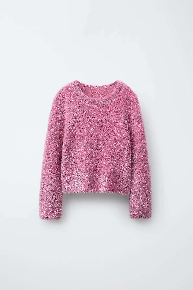 SPARKLY FAUX FUR KNIT JUMPER
