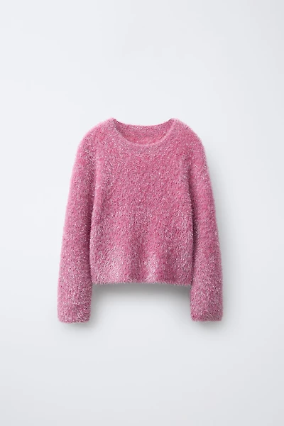 SPARKLY FAUX FUR KNIT JUMPER