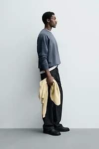 BASIC WASHED CREWNECK SWEATSHIRT