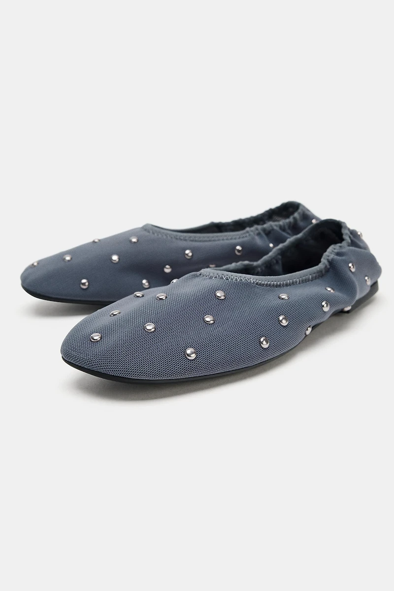 STUDDED BALLET FLATS