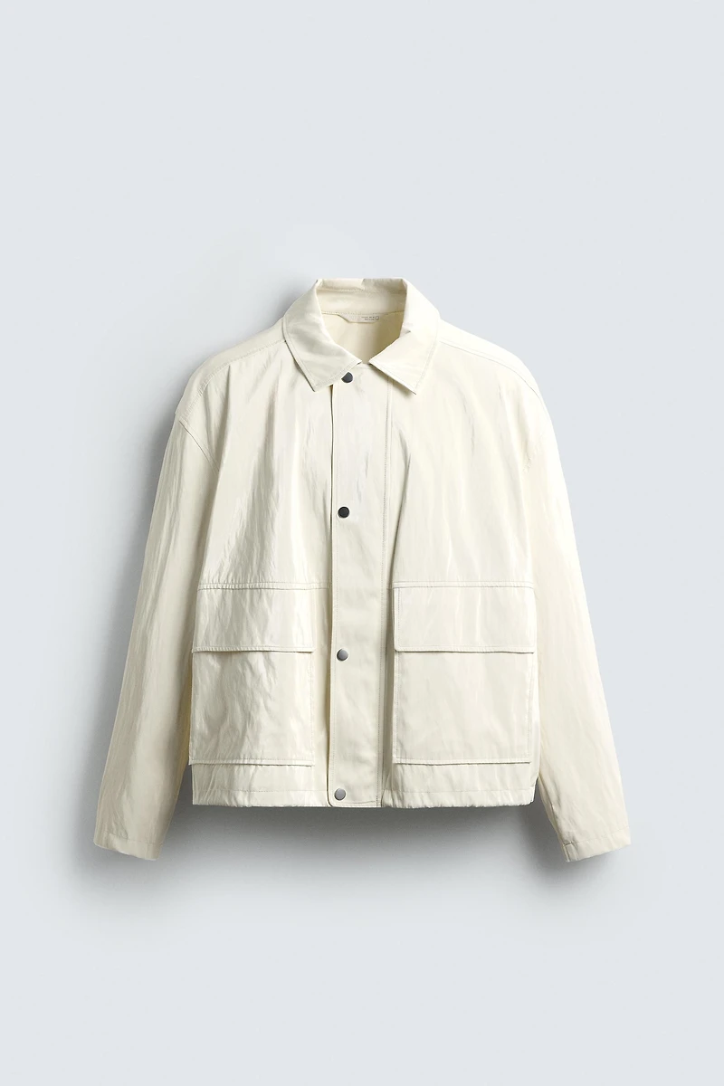 RELAXED FIT JACKET WITH SHINY FINISH