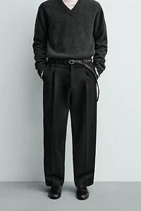 PANTALON COUPE DÉCONTRACTÉE À PLIS AARON LEVINE X ZARA