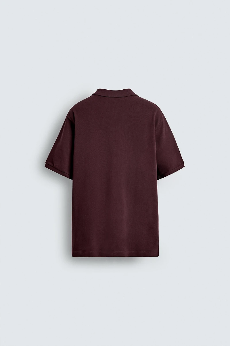 WASHED PIQUÉ TEXTURED POLO SHIRT