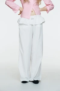 OVERLAPPING WAIST NYLON PANTS