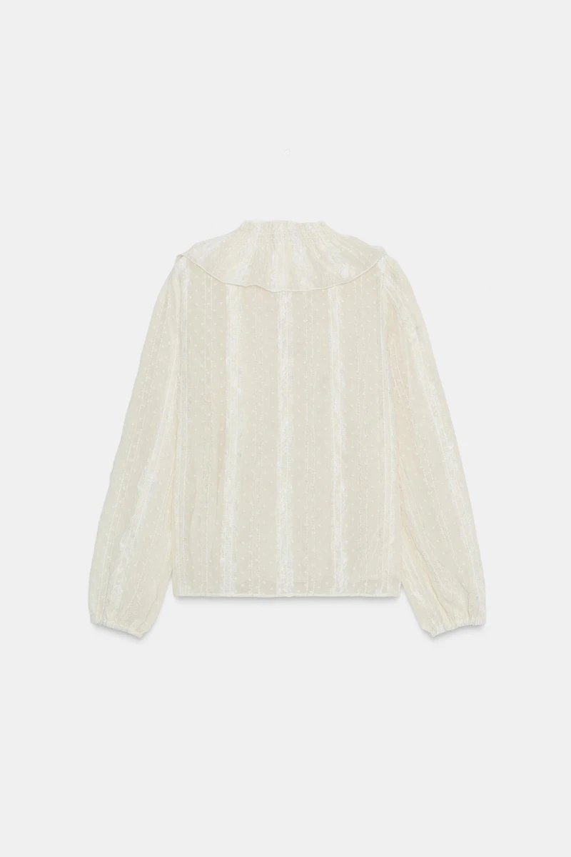 CHEMISE ROMANTIQUE EN PLUMETIS