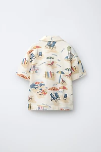 BEACH CHAIR PRINT SPREAD COLLAR SHIRT
