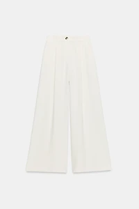 PANTALON PALAZZO À BOUTON DORÉ