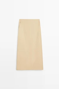 Nappa leather midi skirt