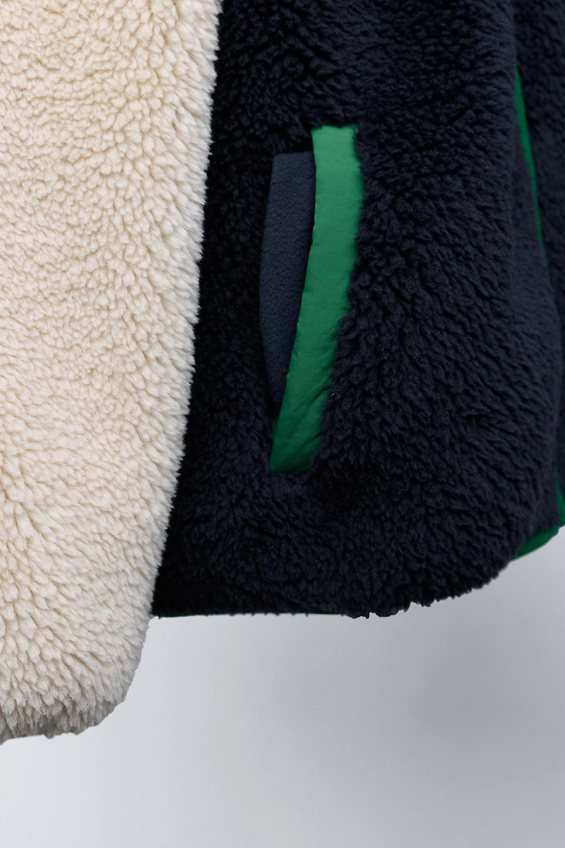 COLORBLOCK HOODIE FLEECE JACKET