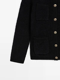 Wool blend cardigan with gold buttons