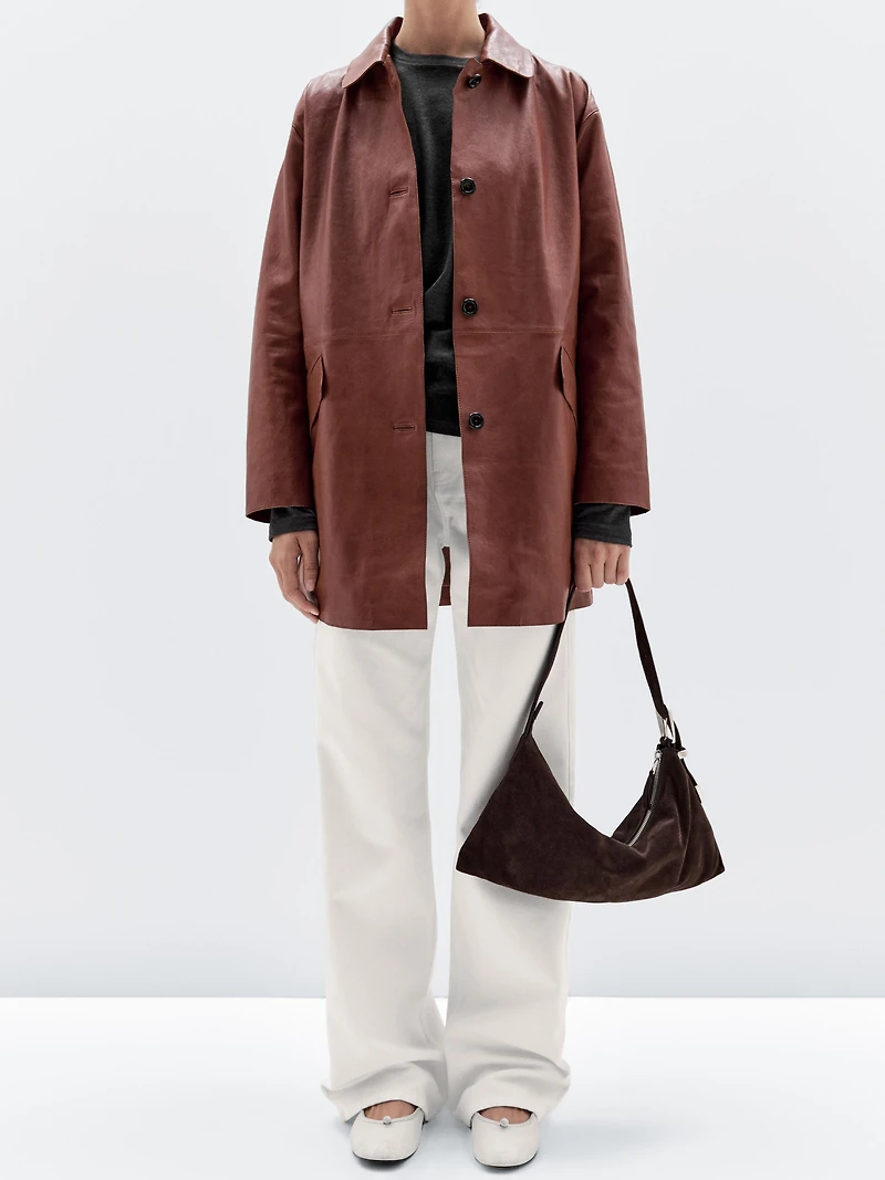 Medium-sized split suede bag