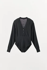 SHOULDER PAD KNIT BODYSUIT