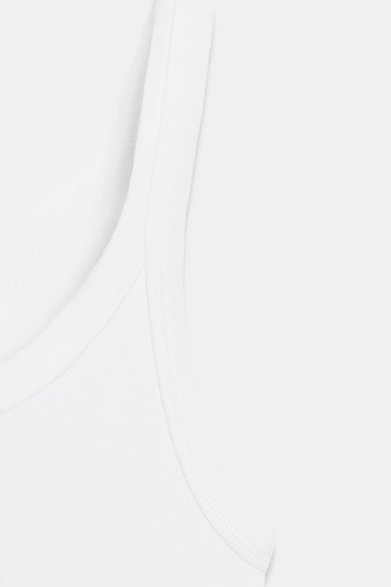 COTTON RIBBED STRAP TOP