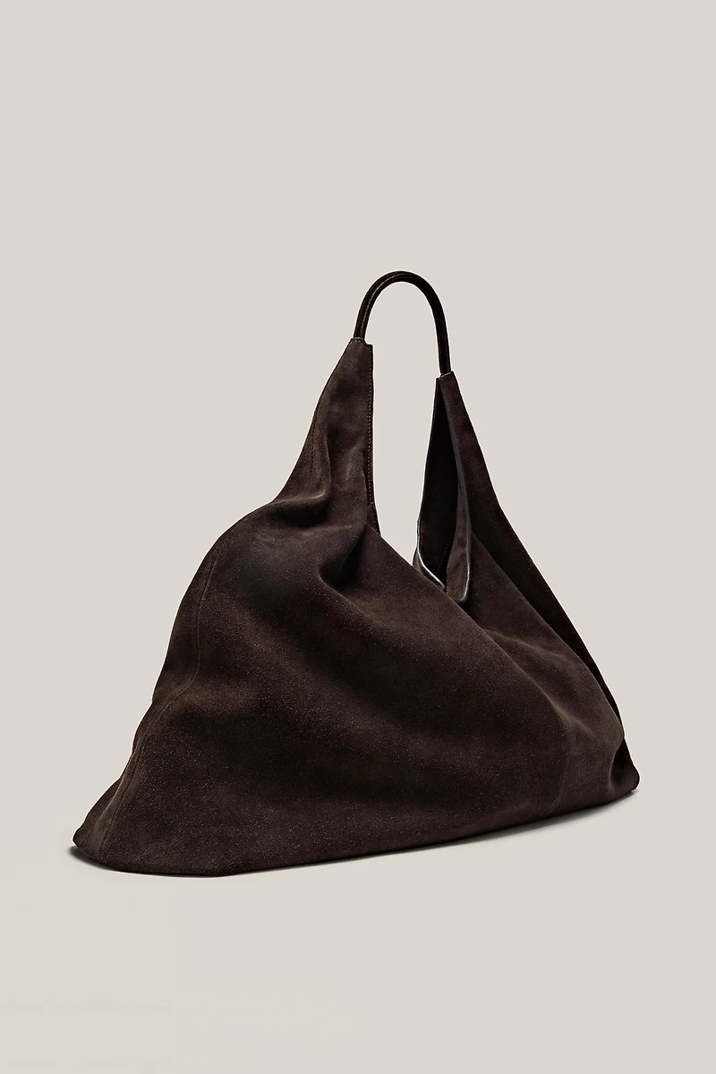 Split leather maxi shopper bag - LIMITED EDITION