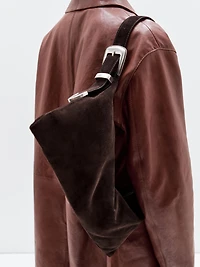 Medium-sized split suede bag