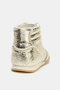 METALLIC EFFECT SNEAKER ANKLE BOOTS
