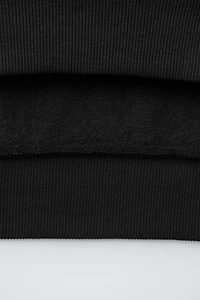 SWEATSHIRT AND WIDE LEG PANTS WITH TEXTURED LABEL SET