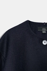 WOOL BLEND SHORT COAT WITH SCARF