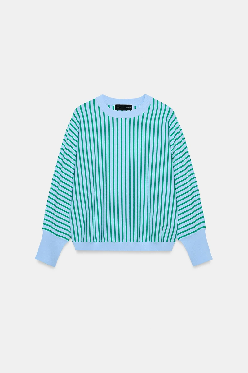 STRIPED KNIT SWEATSHIRT