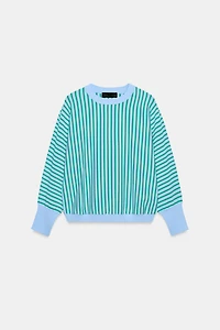 STRIPED KNIT SWEATSHIRT
