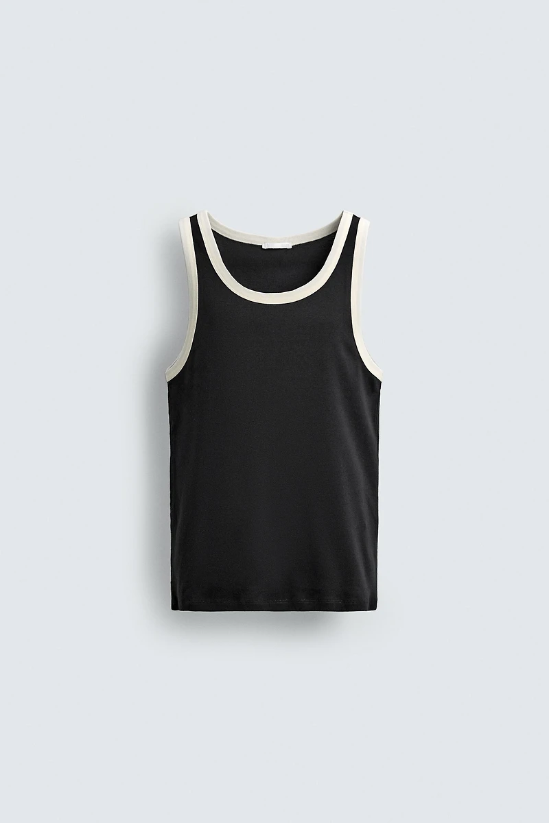 CONTRAST RIB TANK TOP