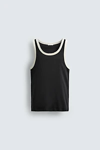 CONTRAST RIB TANK TOP